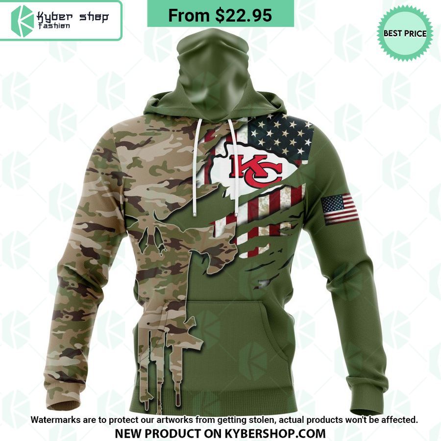 Kansas City Chiefs Camo Punisher Skull Veterans Day Hoodie 4 kansas city chiefs camo punisher skull veterans day hoodie 4 446 jpg