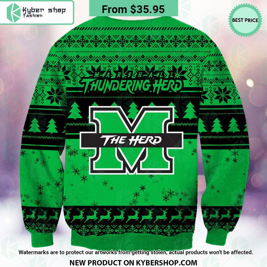 Marshall Thundering Herd Grinch Christmas Sweater You Look Handsome Bro
