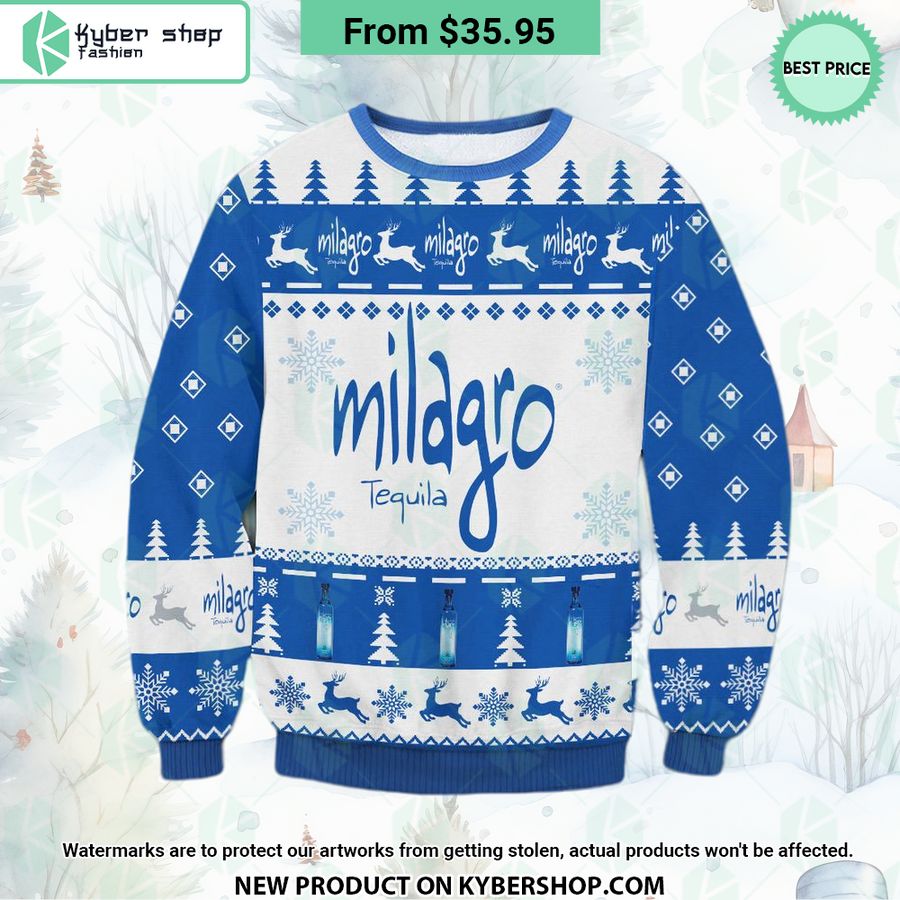 Milagro Tequila Christmas Sweater Your Face Is Glowing Like A Red Rose