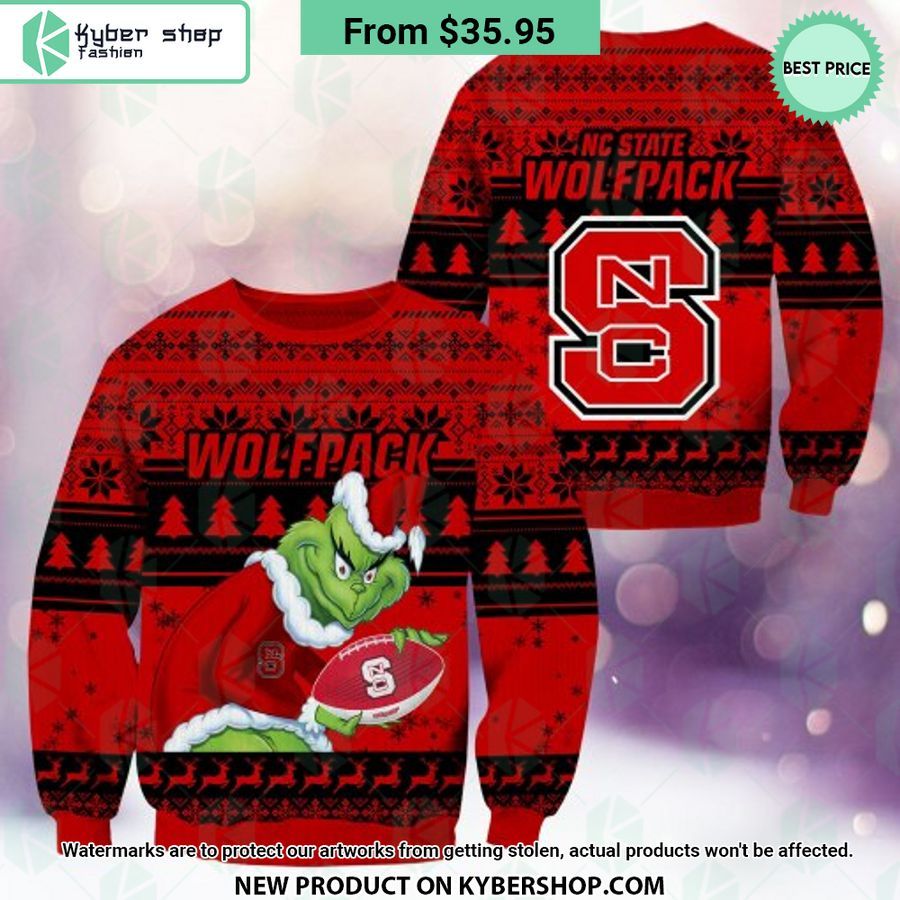 Nc State Wolfpack Grinch Christmas Sweater Cool Dp