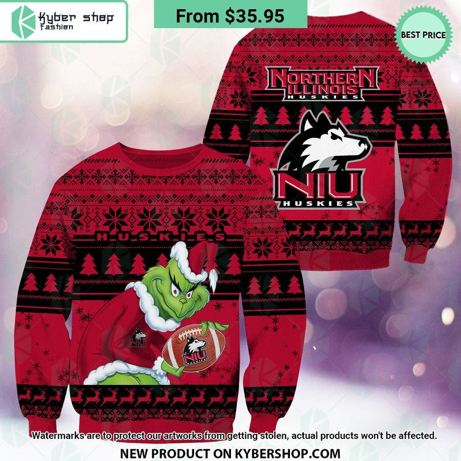 Northern Illinois Huskies Grinch Christmas Sweater You look too weak