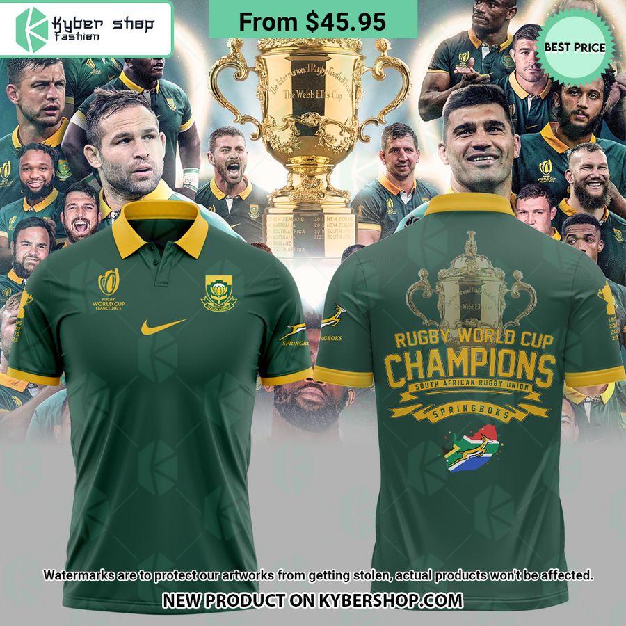 South Africa Rugby World Cup Champions Springboks Polo Shirt Word3