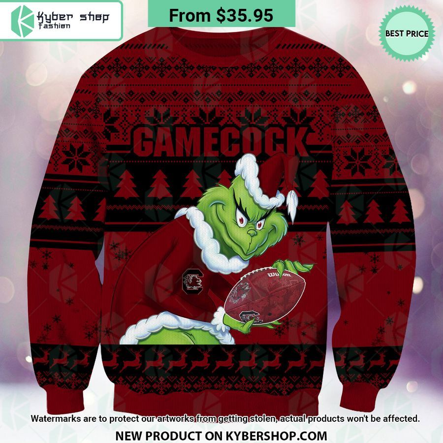 South Carolina Gamecocks Grinch Christmas Sweater Lovely smile