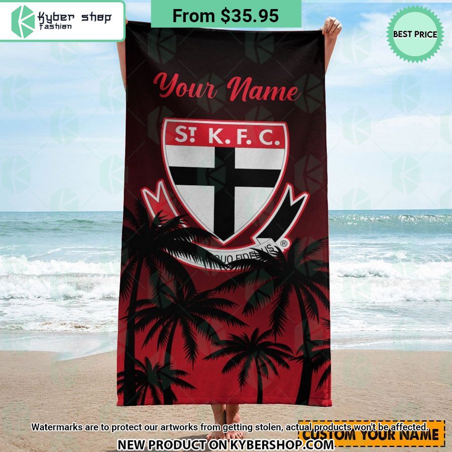 St Kilda Fc Custom Beach Towel 1 344 Jpg