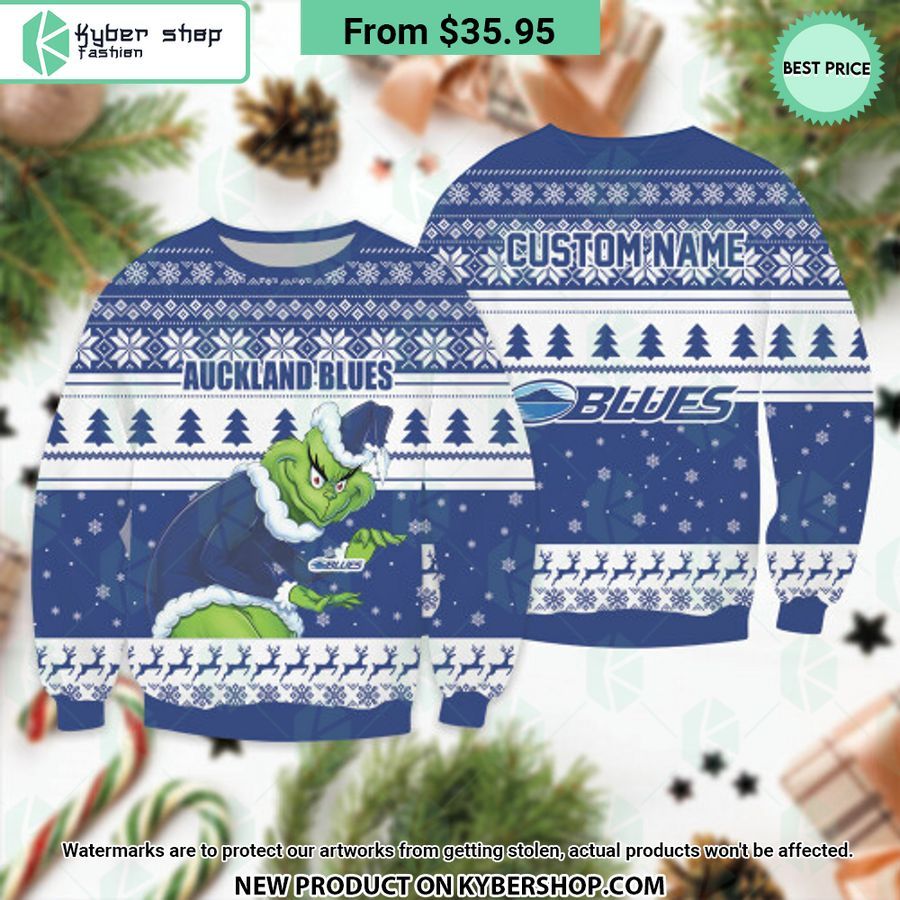 Auckland Blues Custom Grinch Sweater