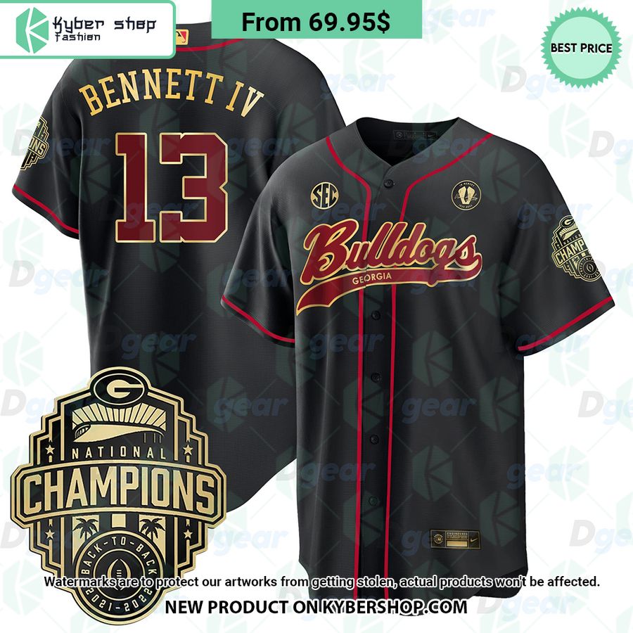 Georgia Bulldogs Back to Back Champions Baseball Jersey 5 Georgia Bulldogs Back to Back Champions Baseball Jersey word3