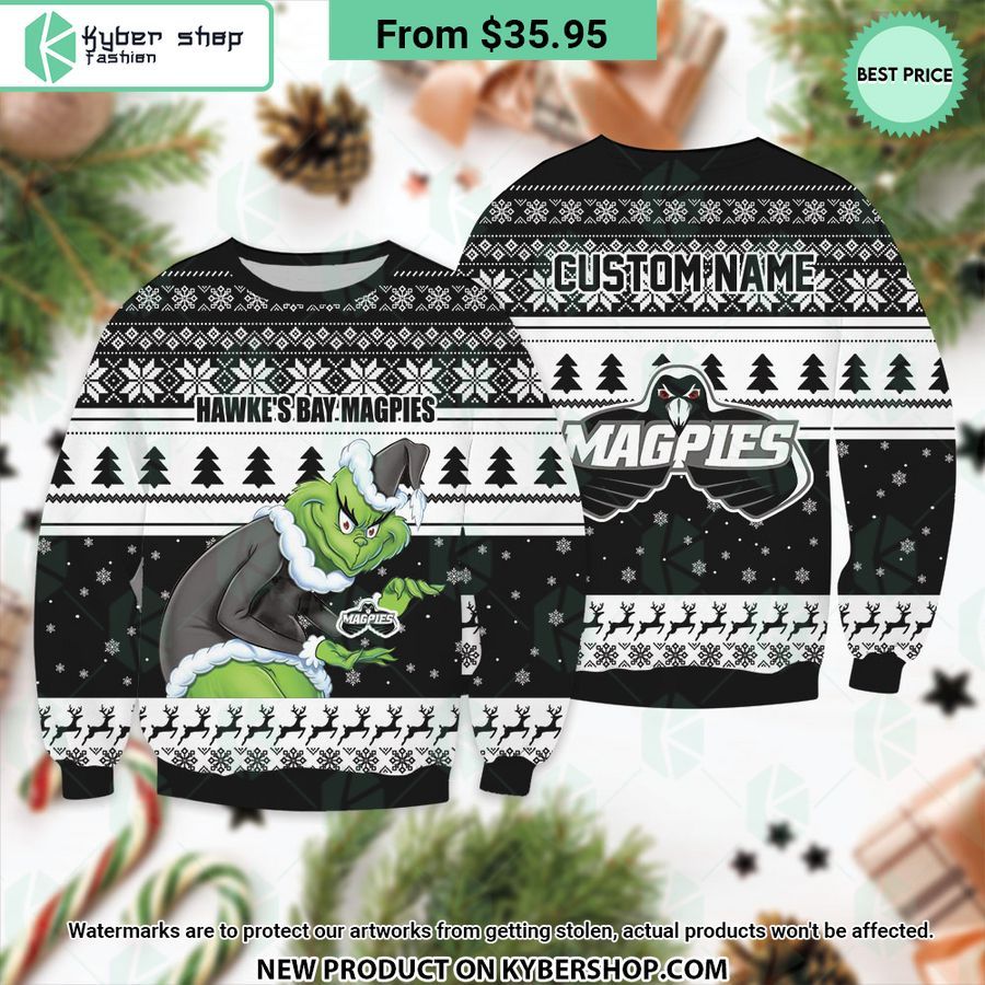 Hawke's Bay Magpies Custom Grinch Sweater