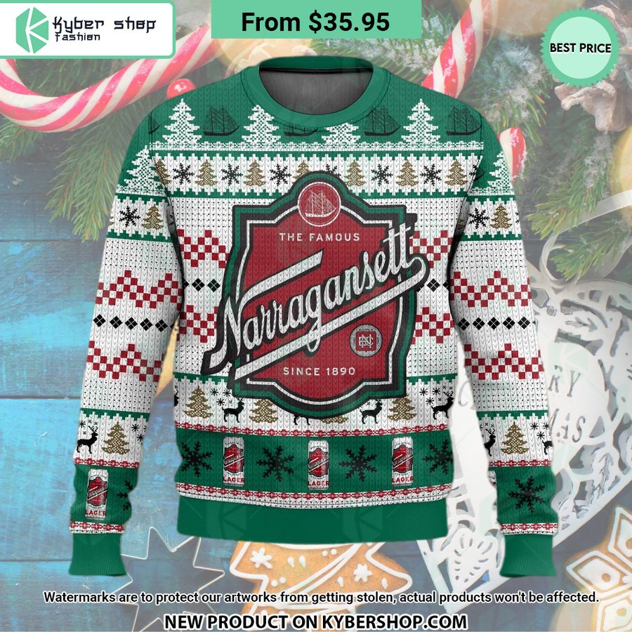 Narragansett Beer Ugly Sweater Word3