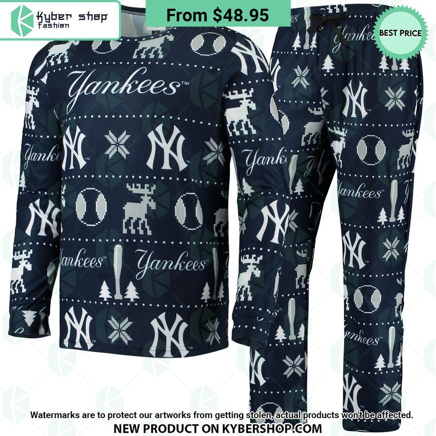New York Yankees Foco Pajamas Set Word3