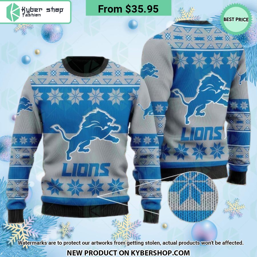 Nfl Detroit Lions Christmas Sweater Word1