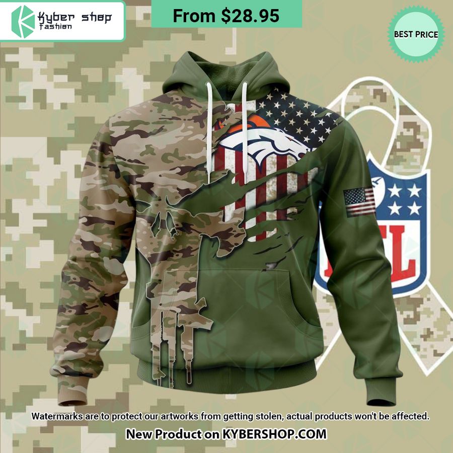 Personalized Denver Broncos Veterans Day Camo Design Hoodie Word2