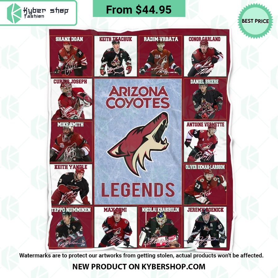 Arizona Coyotes Legends Fleece Blanket Word1