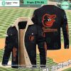Baltimore Orioles Mlb Fleece Leather Jacket Word3
