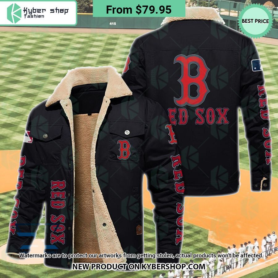 Boston Red Sox Mlb Fleece Leather Jacket Word3