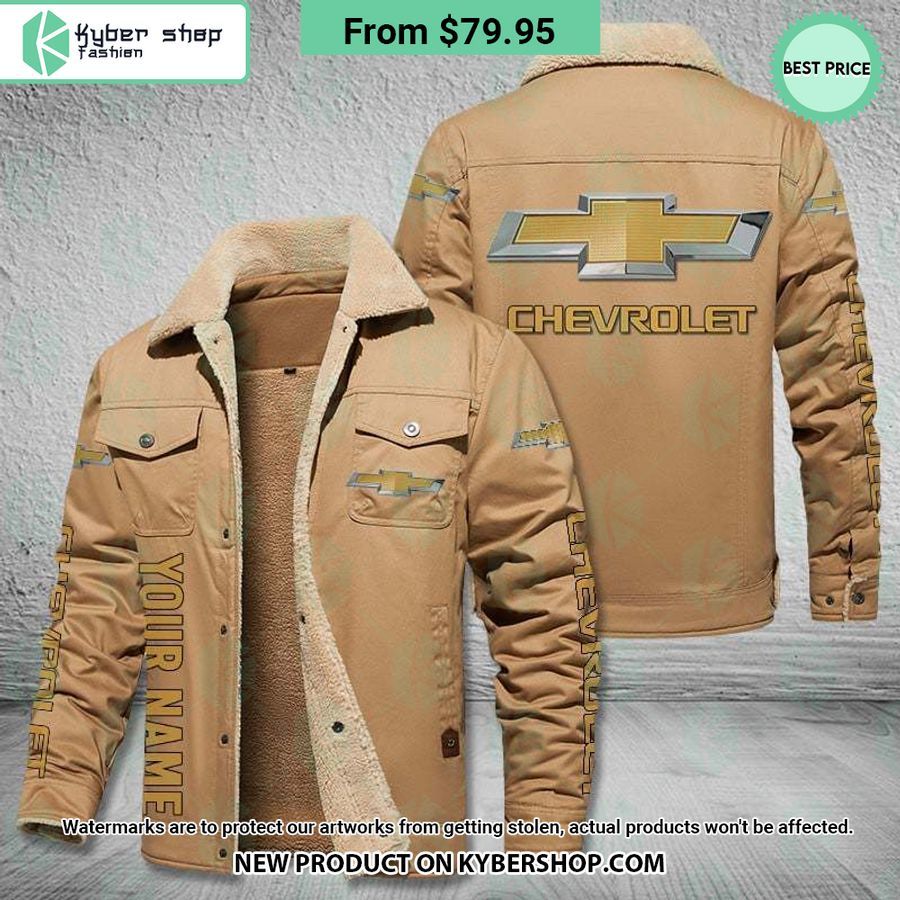 Chevrolet Custom Fleece Leather Jacket Word2