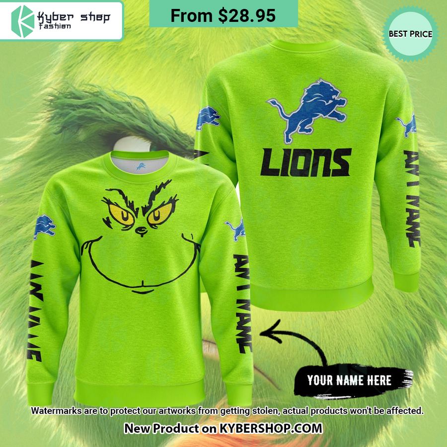 Grinch Detroit Lions Custom Hoodie, Shirt Word2