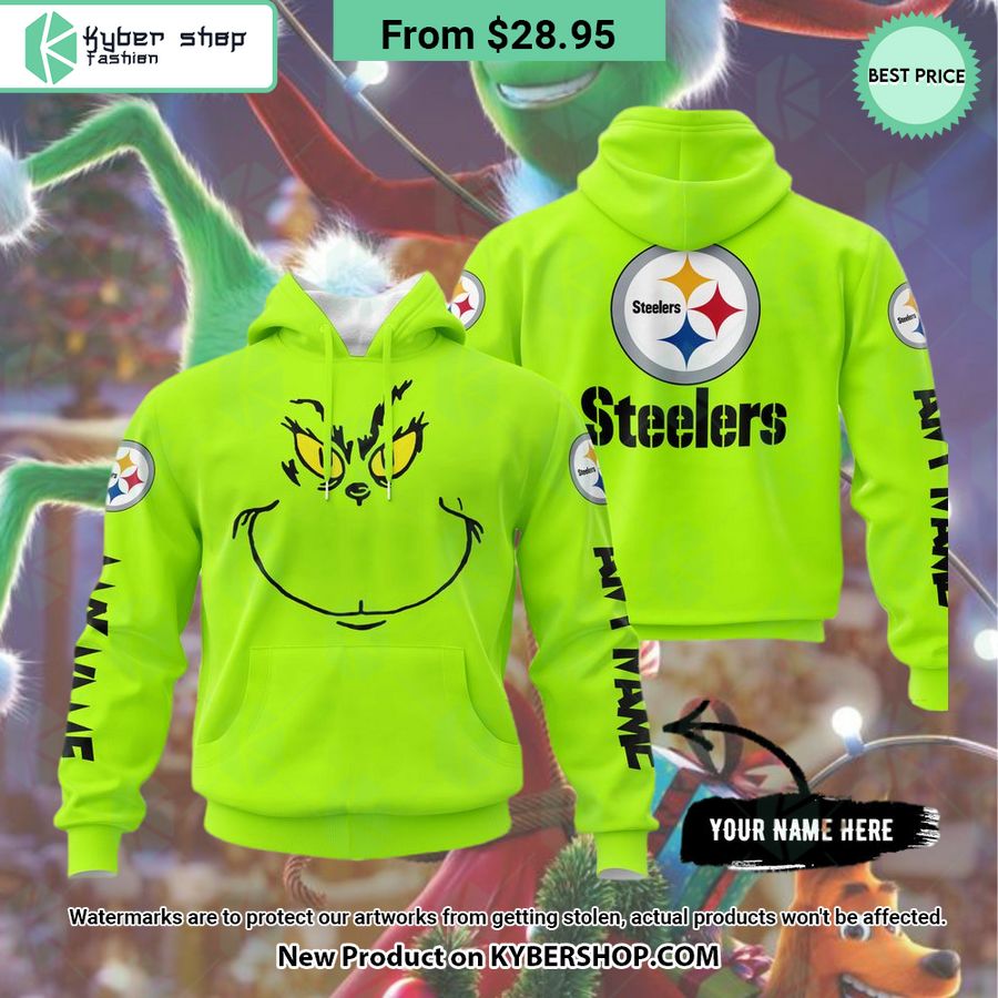 Grinch Pittsburgh Steelers Custom Hoodie, Shirt Word1