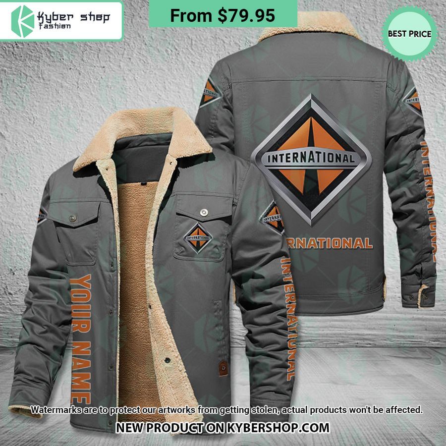 International Custom Fleece Leather Jacket Word2