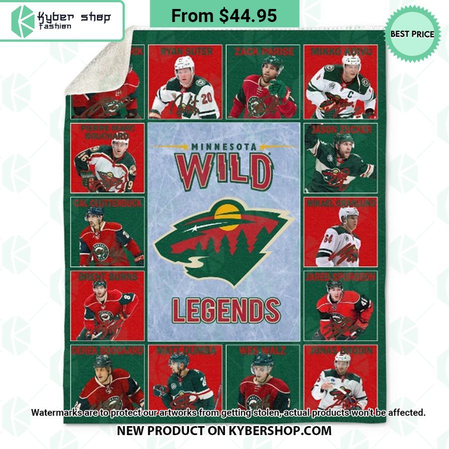 Minnesota Wild Legends Fleece Blanket Word3