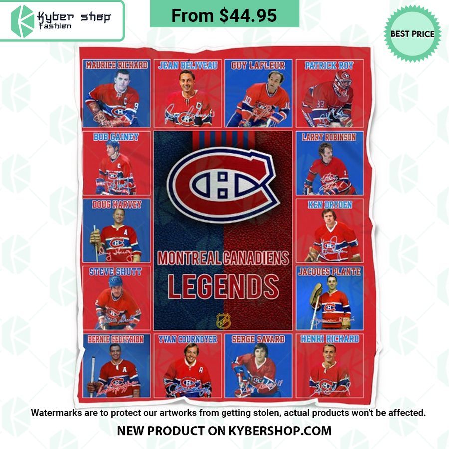 Montreal Canadiens Legends Fleece Blanket Word2