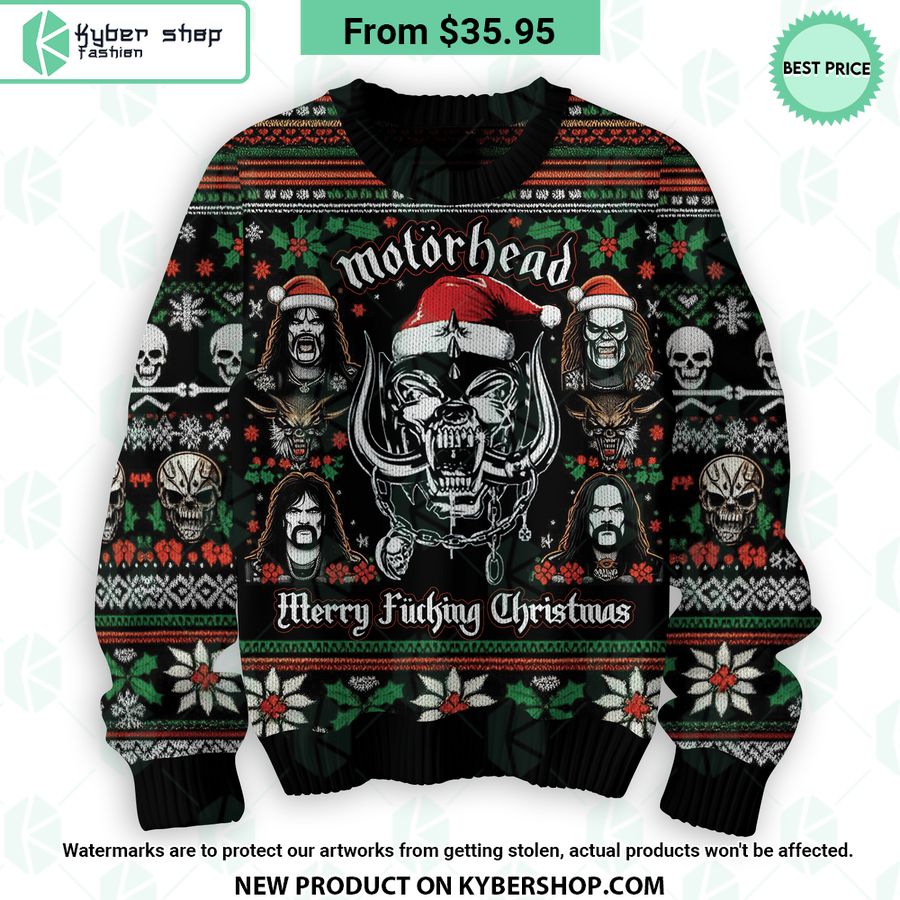 Motörhead Merry Fucking Christmas Sweater Word1