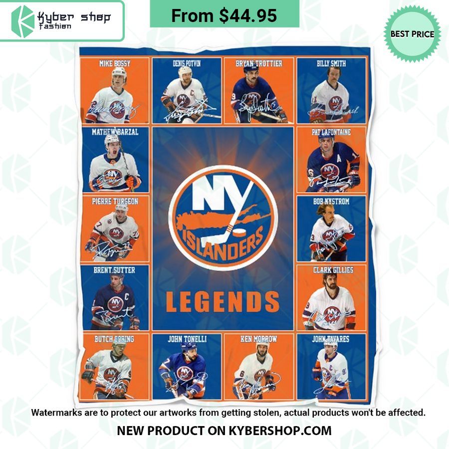 New York Islanders Legends Fleece Blanket Word2