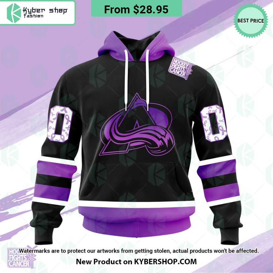 Nhl Colorado Avalanche Hockey Fights Cancer Hoodie Word2
