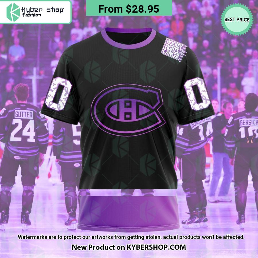 Nhl Montreal Canadiens Hockey Fights Cancer Hoodie Word2