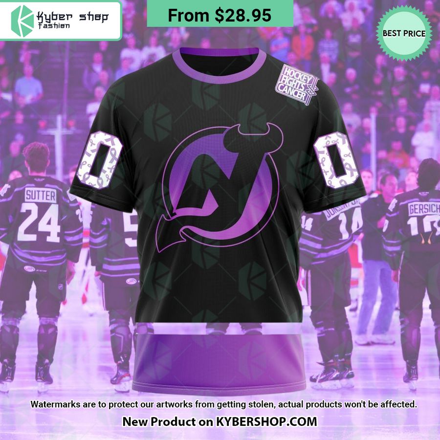 Nhl New Jersey Devils Hockey Fights Cancer Hoodie Word2