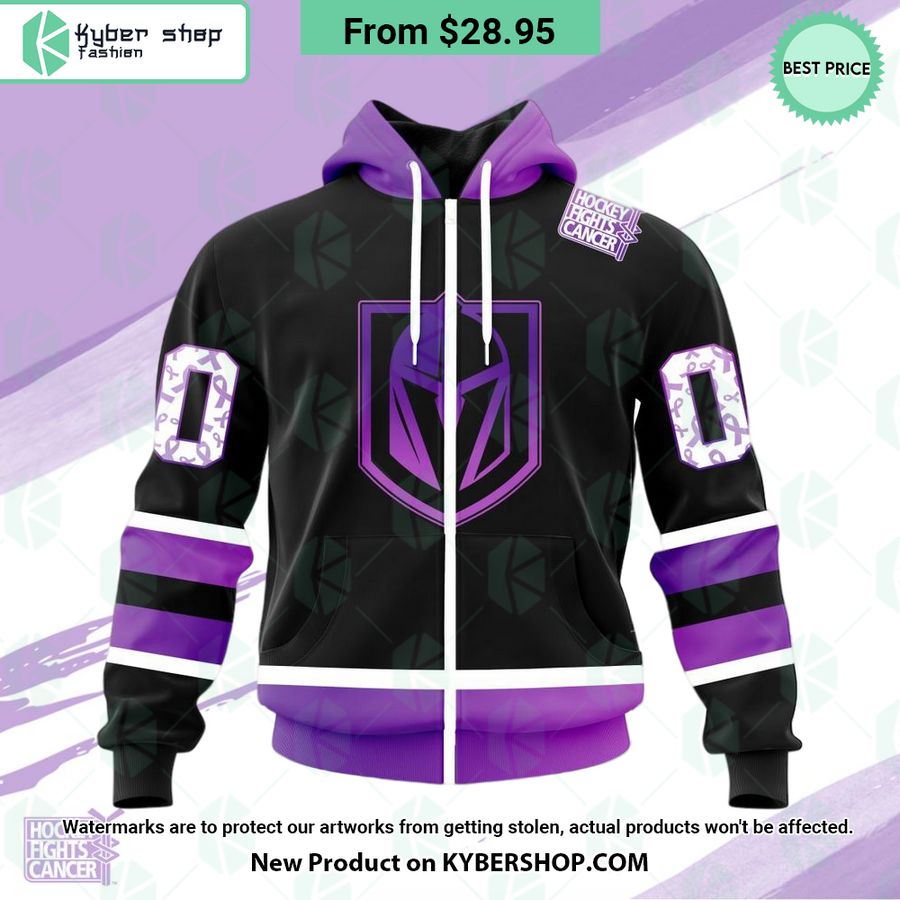 Nhl Vegas Golden Knights Hockey Fights Cancer Hoodie Word2