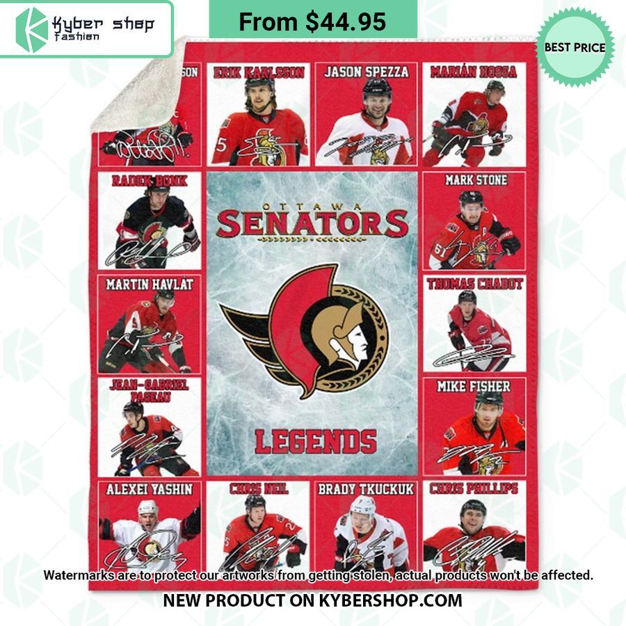 Ottawa Senators Legends Fleece Blanket Word1