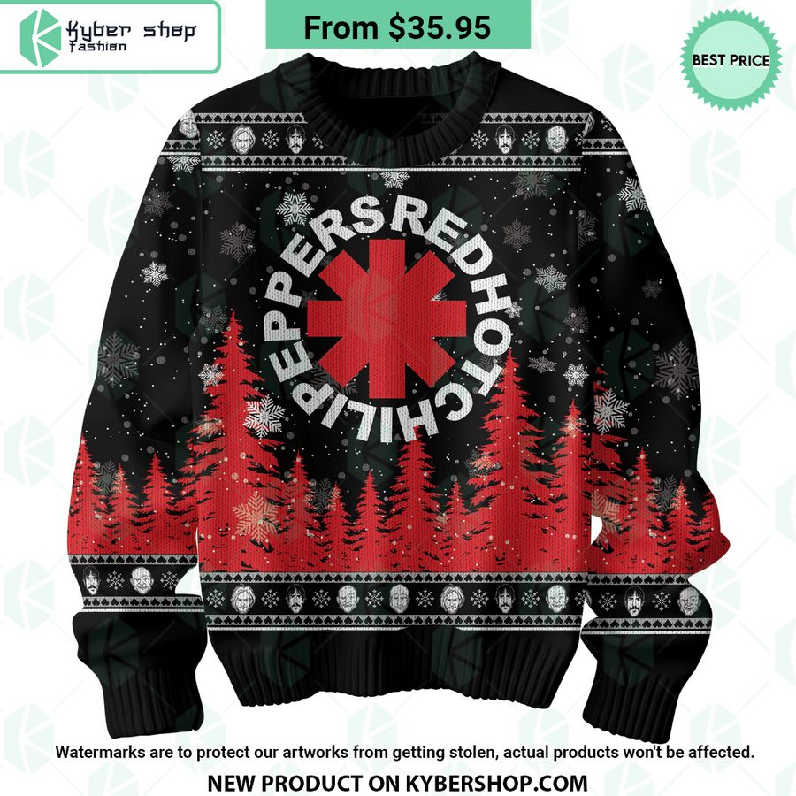 Red Hot Chili Peppers Christmas Sweater Word3