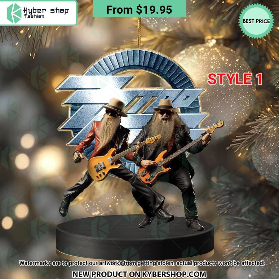 Zz Top Band Christmas Ornament Word2