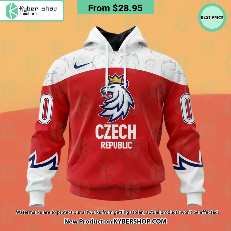 Czech National Ice Hockey Red Hoodie, Shirt Word3