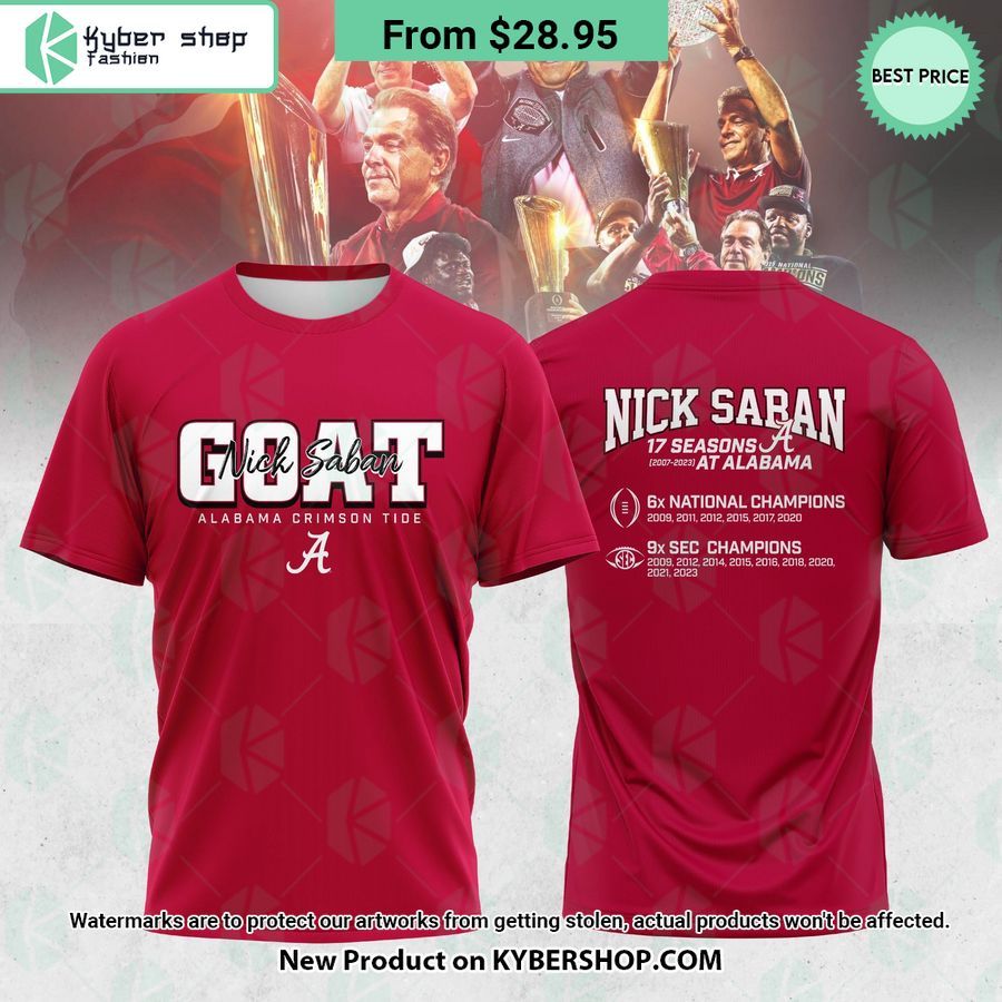Goat Coach Nick Saban Alabama Crimson Tide Hoodie Word3