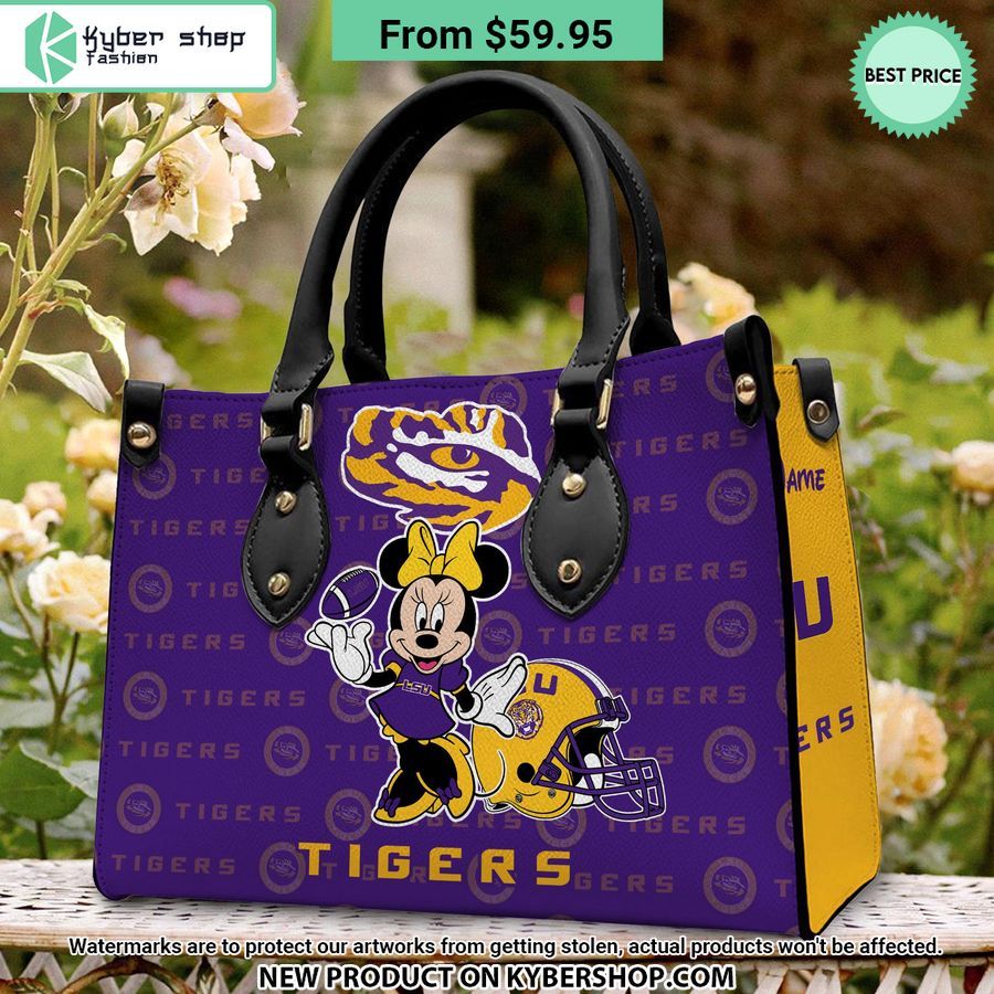 Ncaa Lsu Tigers Minnie Leather Handbag Word2